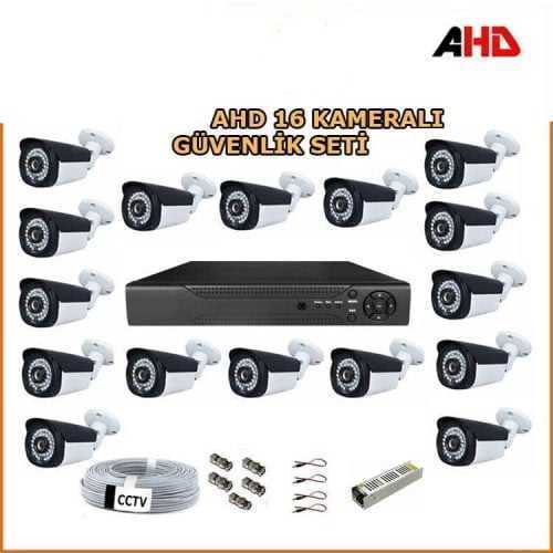 16'LI 2MP Ahd Güvenlik Kamerası Set(H265 Kayıt ile Uzun Süre Kayıt Yapabilme)